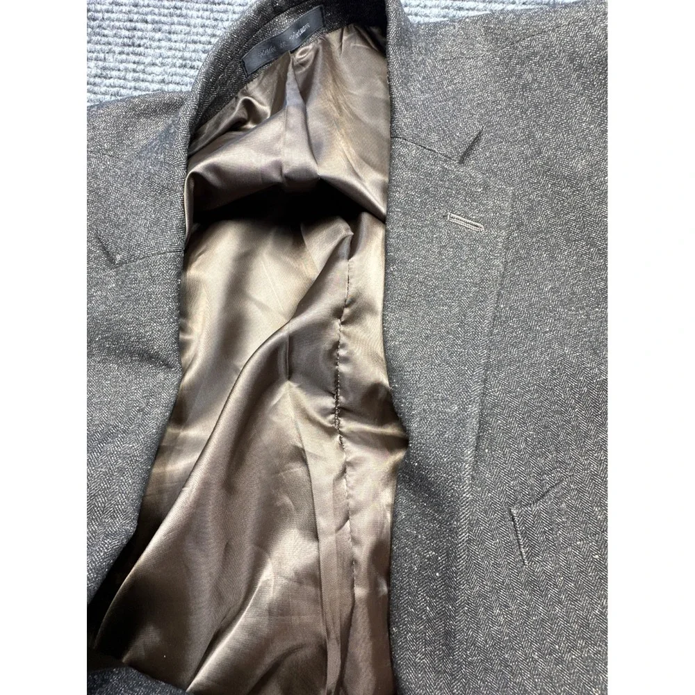 Michael Kors Suit Men 38W 44R Brown Elbow Patches Herringbone